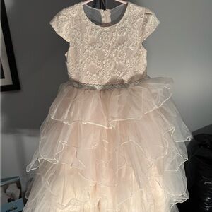 Elegant Cream Lace Kids Dress